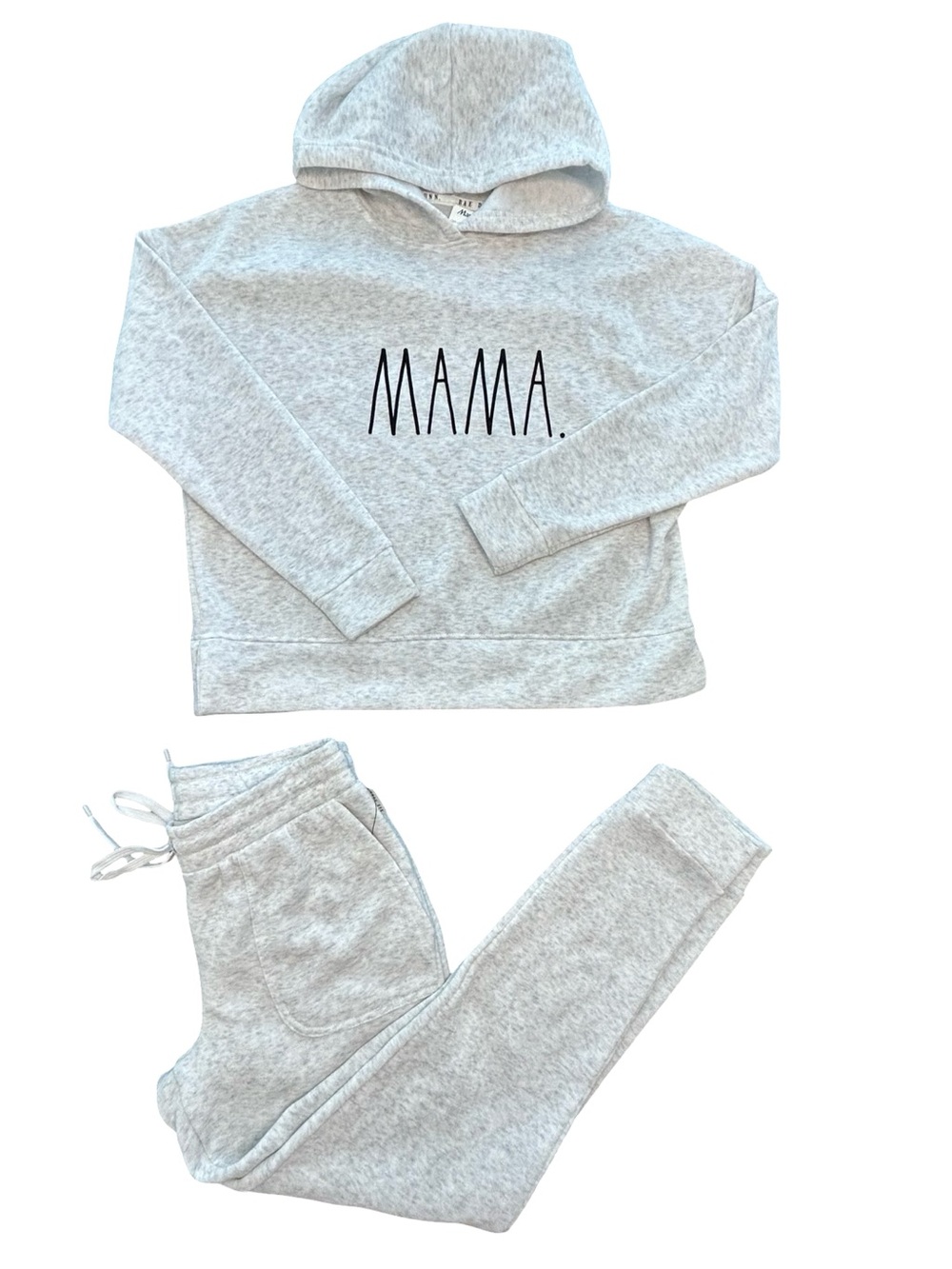 Rae Dunn gray soft cozy “MAMA” tracksuit hoodie and matching joggers NWT small